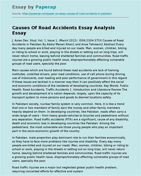 Causes Of Accident Essay Sitedoct Org