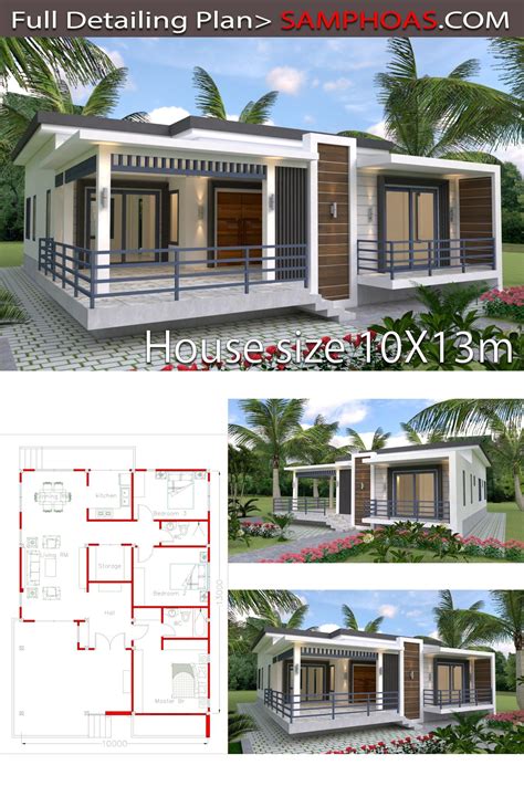 Sketchup + dwg dxf oth obj 3ds. Sketchup Home Design Plan 10x13m | Bungalow house plans