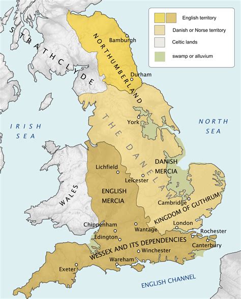 Map Of England In 10th Century English History