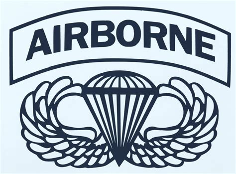 Airborne Vinyl Decal With Wings Symbol Etsy