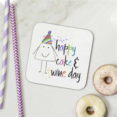 Happy Cake And Wine Day Funny Birthday Card By Parsy Card Co