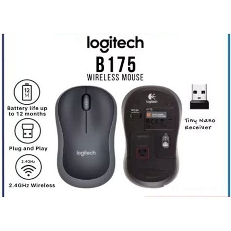 Logitech B175 Wireless Usb Optical Mouse Shopee Malaysia