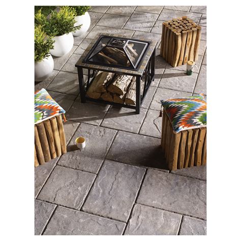 Permacon Saranak Patio Stone Natural Style Shadow Blend 16 X 16 In