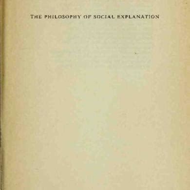 Download The Philosophy Of Social Explanation By Alan Ryan