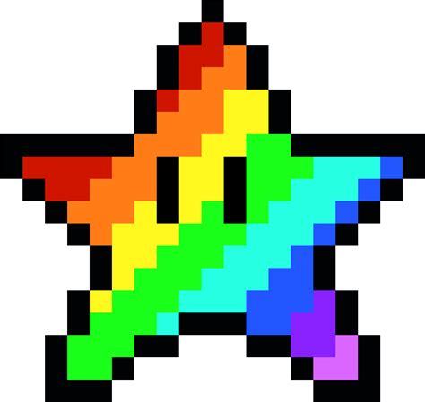 Download Mario Star Transparent Image - Mario Bros Pixel Art PNG Image png image