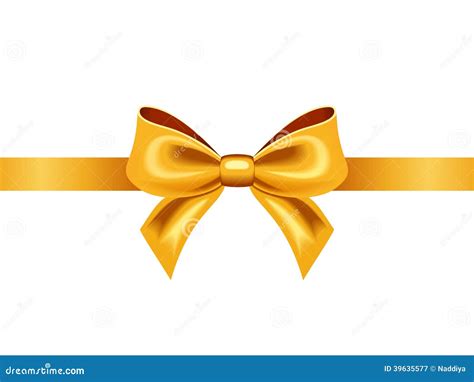 Golden Ribbon With Bow Vector Illustration Stock Vector Image