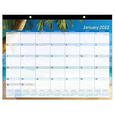Monthly Desk Pad Calendar 17 X 22 Paradise January To December