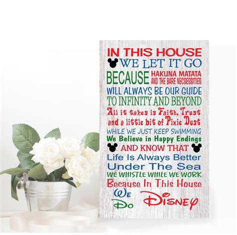 Disney Wood Sign In This House We Do Disney Disney Sign Etsy