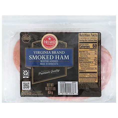 Primo Taglio Classics Ham Smoked Fully Cooked Virginia 16 Oz Tom Thumb
