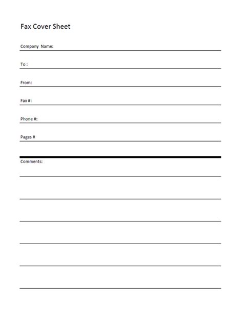printable fax cover sheet  blank template sample