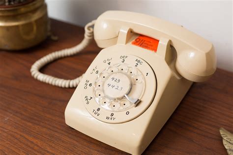 Peach Rotary Phone Vintage 1960s Northern Electric Circular Rotation