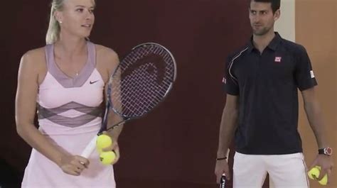 Maria Sharapova V Novak Djokovic Video Tennis Stars Go Head To Head For Promotional Video