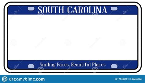 Lege South Carolina State License Plate Vector Illustratie