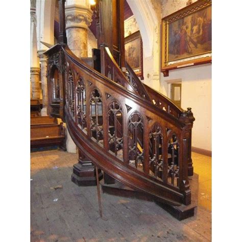 19th Century Gothic Oak Pulpit With Canopy Andy Thornton