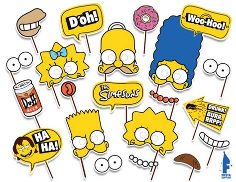 Printable Simpsons Photo Booth Props The By Fiestasupplies Los