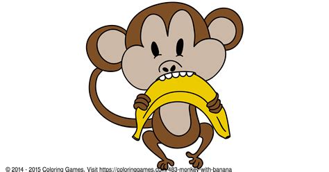 2046 x 1526 png 51 кб. Monkey with banana - Coloring Games and Coloring Pages