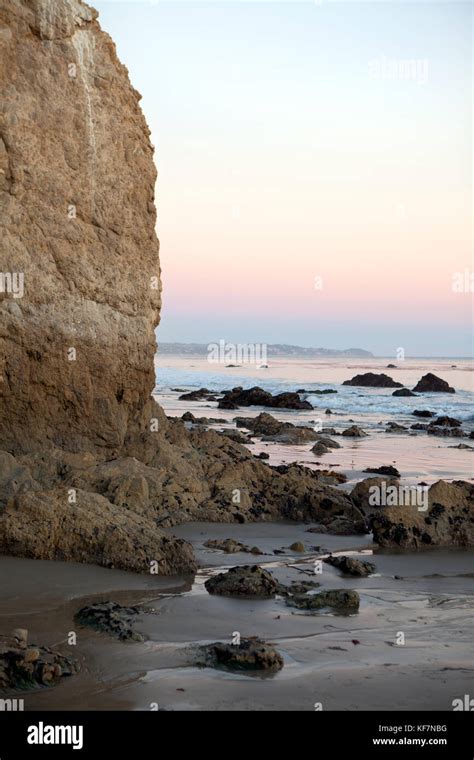 Usa California Malibu El Matador Beach At Sunset Stock Photo Alamy