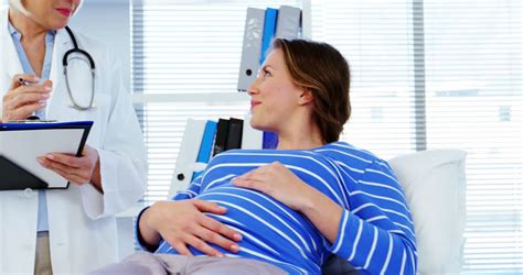 Pregnant Woman Consulting A Female Stock Footage Video 100 Royalty