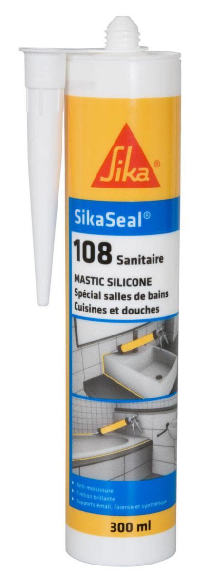 Sika Mastic Silicone Pour Sanitaire Sikaseal 108 Transparent