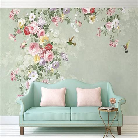 Hand Painted Vintage Floral Background Wall Professional