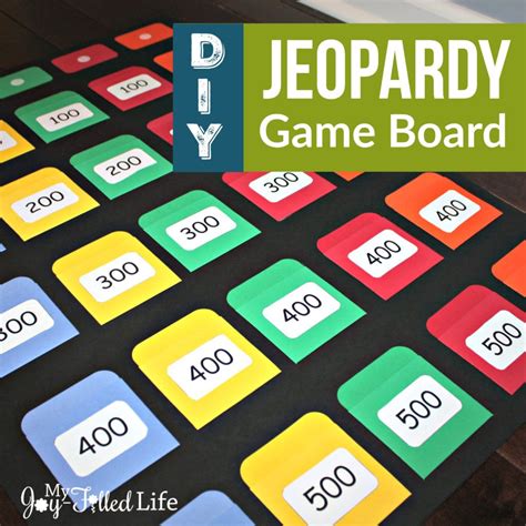 Diy Jeopardy Game Board Template My Joy Filled Life