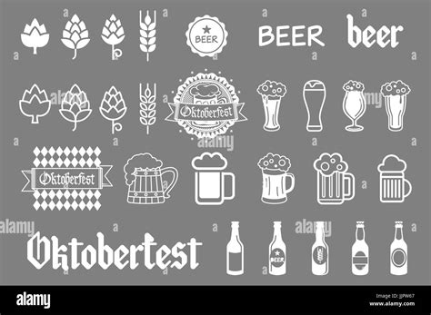 vector black beer icons set art stock vector image and art alamy
