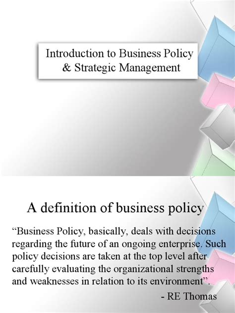 Introduction To Business Policy Strategic Management Goal