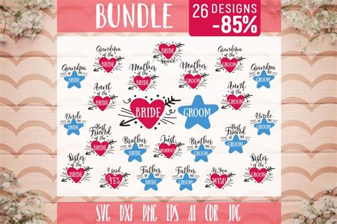 Download Wedding Bundle svg Bridal Party SVG 24 designs (110029) | SVGs | Design Bundles