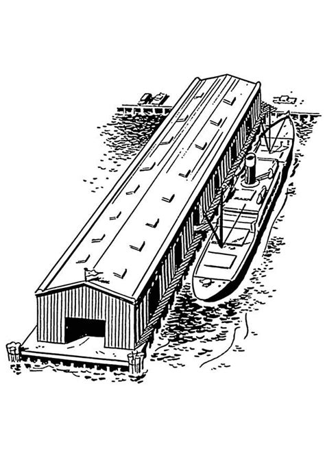 Kleurplaat aanlegplaats voor schip Afb 18879.