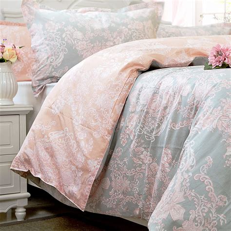 Brandream Blush Pink Bedding Sets Full Size Girls Damask Flower Bedding