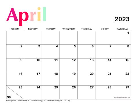 Free Printable April 2023 Calendar 21 Awesome Designs
