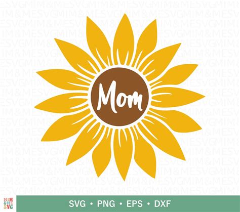 Sunflower Svg Mom Svg Mothers Day Svg Mom Sunflower Etsy
