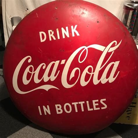 Original American Coca Cola Button Metal Sign From The Catawiki