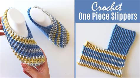 How To Crochet Easy One Piece Slippers YouTube