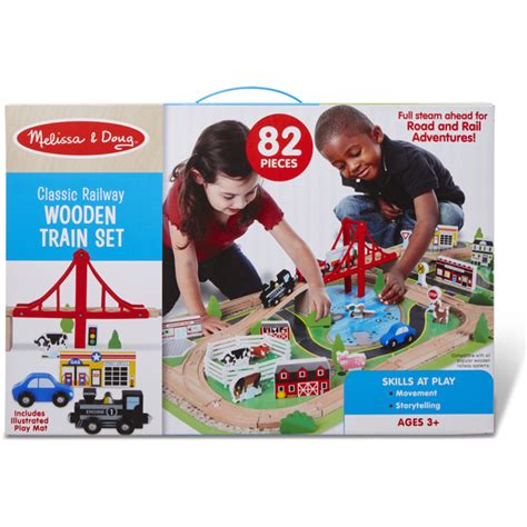 Melissa And Doug Classic Railway Wooden Train Set By Melissa And Doug At