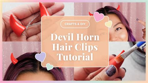 How To Make Halloween Devil Horn Hair Clips Tutorial Youtube