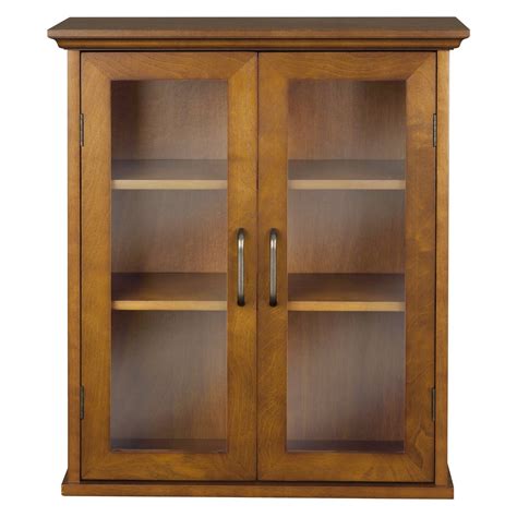 We'll teach you how to mount one on your wall properly. Oak Finish Bathroom Wall Cabinet with Glass 2-Doors ...