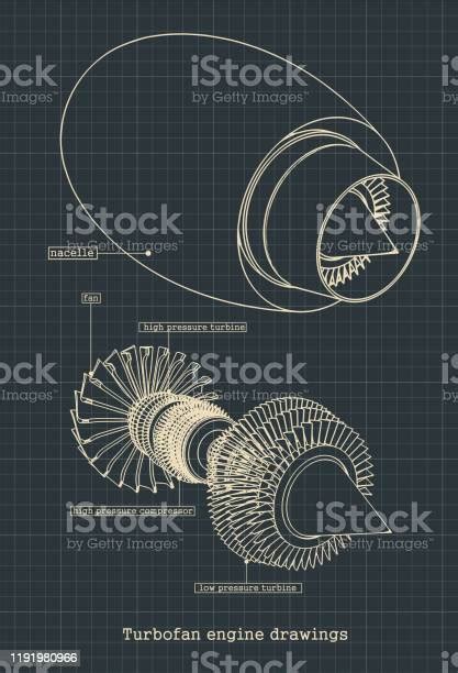 Turbofan Engine Blueprints Stock Illustration Download Image Now