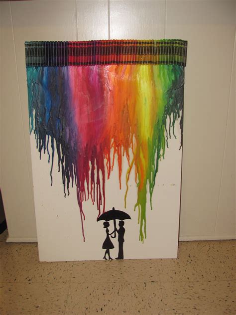 √ Melted Crayon Rain Art