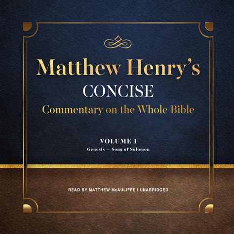 Matthew Henrys Concise Commentary On The Whole Bible Vol 1