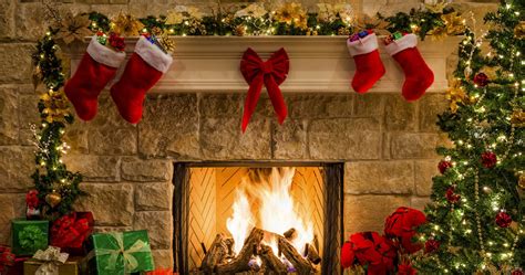 47 Christmas Fireplace Wallpapers