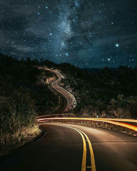 Pin By Carson Crenshaw On Stargaze ♥ Scenery Beautiful Roads Night
