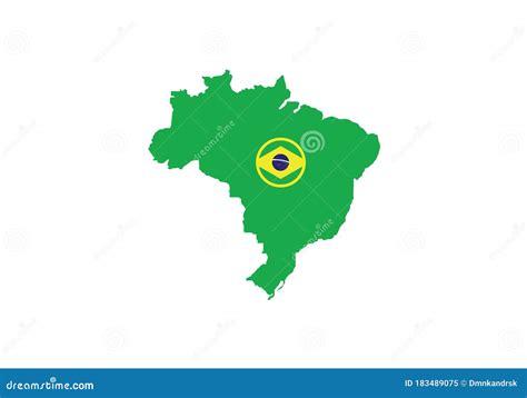 Brazil Outline Map Country Shape State Borders Stock Vector