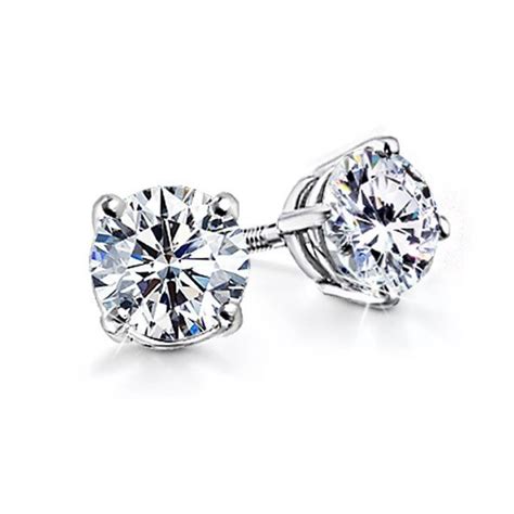 Four Prong Stud Setting For Round Diamonds