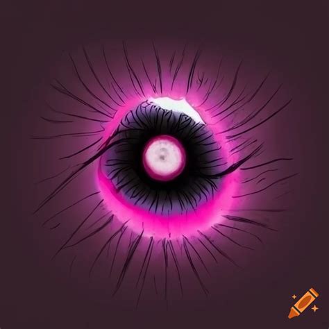 Black And Pink Eye Drawing On Craiyon