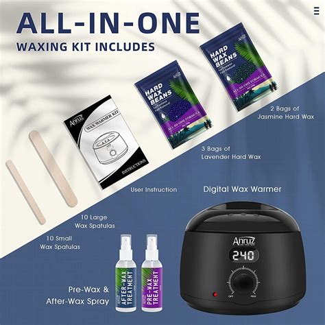 ANRUZ Waxing Kits Professional Full Kit, Digital Wax Pots for Waxing