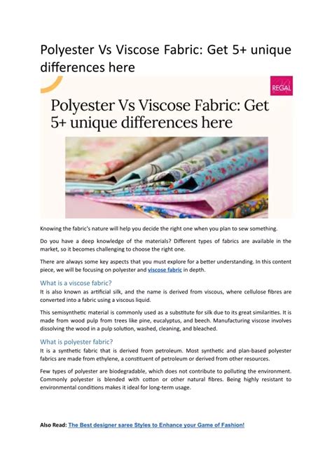 Ppt Polyester Vs Viscose Fabric Get Unique Differences Here