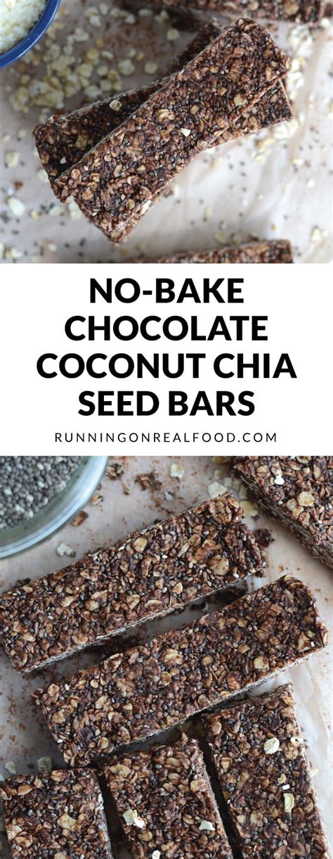Chocolate Coconut Chia Seed Bars No Bake Vegan Gluten Free