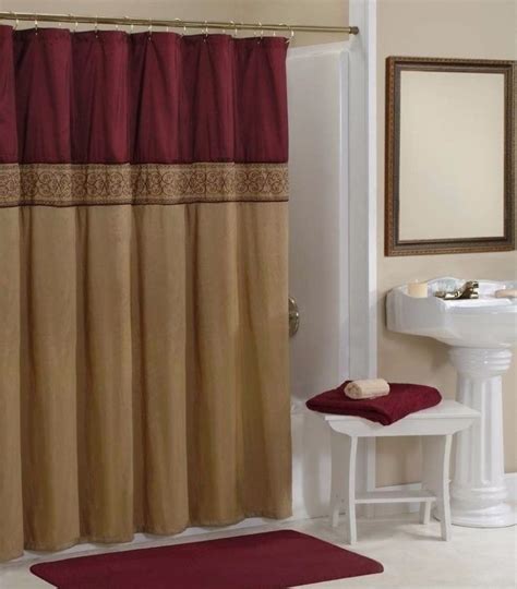 See more ideas about shower curtain, curtains, bathroom. Addison Elegant Stylish Repeating Gold/Maroon Shower ...