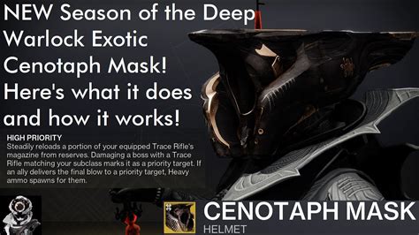 Destiny 2 New Cenotaph Mask Exotic Warlock Helmet Showcase What It